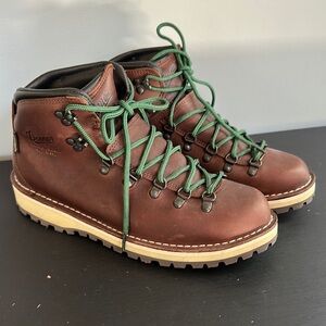 Danner Mountain Pass Smores Brown and Green Rugged Leather Boots